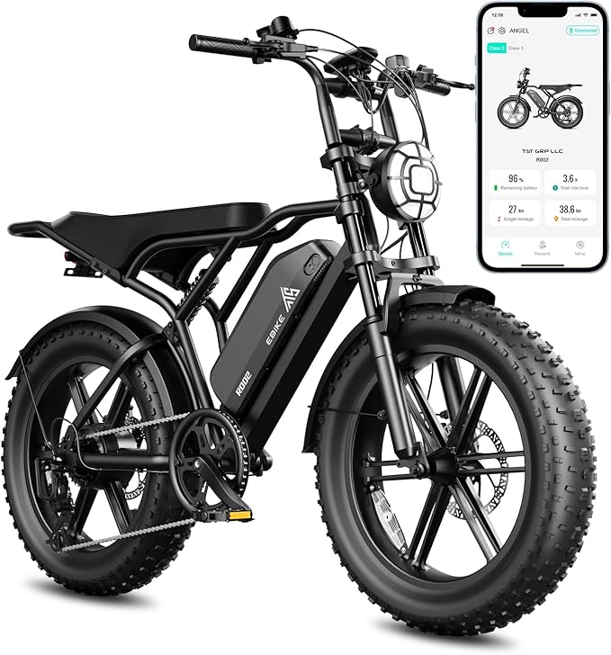 TST Electric Bike for Adults, 1500W Peak Motor 28 MPH 60/100 Miles Fat Tire Ebike with 48V 15Ah/25Ah Removable Battery 20" Electric Dirt Bike Full Suspension and 7-Speed