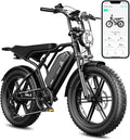 TST Electric Bike for Adults, 1500W Peak Motor 28 MPH 60/100 Miles Fat Tire Ebike with 48V 15Ah/25Ah Removable Battery 20" Electric Dirt Bike Full Suspension and 7-Speed