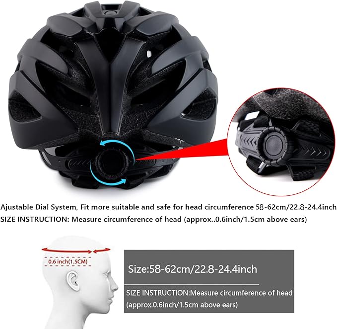 Adult Bike Helmets, Adjustable Mens Womens Bicycle Helmet, Lightweight Road Mountain Cycling Safety Sports Helmets with Detachable Visor