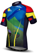 Men Cycling Jersey Skull Bike Short Sleeve Tops Quick-Dry Reflective 3-Pockets S-3XL