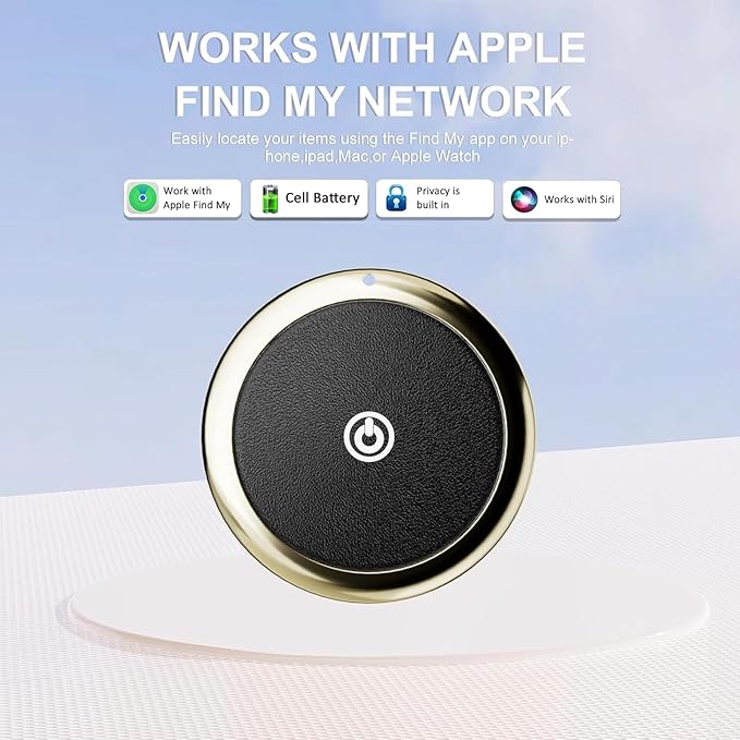Tracker Tag Finders Work for Apple Find My (iOS Only) GPS Tracker for Luggage Keys Backpack (Black, 1Pack)