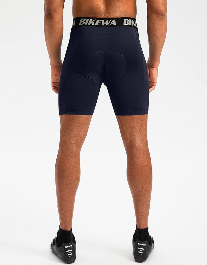 Men's 4D Padded Bike Shorts Cycling Underwear Biking Bicycle Padding Shorts for Men Side Pockets