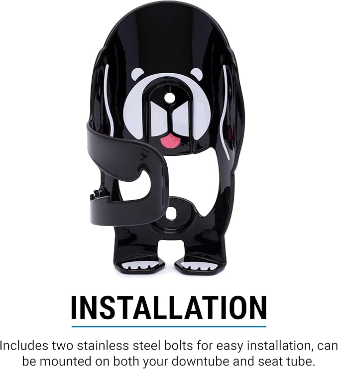 Portland Design Works Water Bottle Cage - Lightweight Water Bottle Holder for Bikes, Very Good Dog Cage, Black