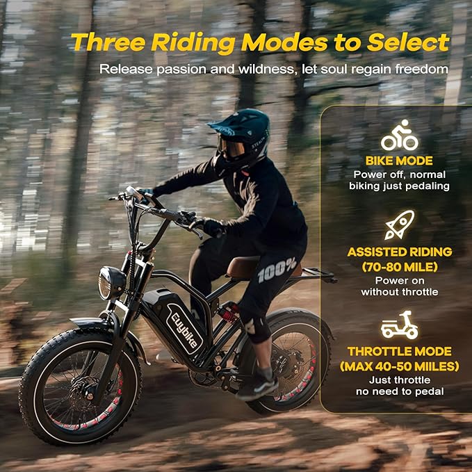EUYBIKE Electric Bike for Adults, 2000W/3000W Peak Single/Double Motor with 48V/52V 25AH/30AH Battery, 20"x4.0" Fat Tires 35MPH/37MPH Ebike, Dual Hydraulic Disc Brake Full Suspension Electric Bicycle