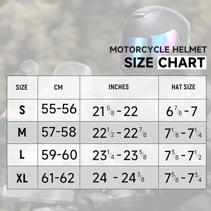 TCT-MOTORPARTS Adult Dual Visors Full Face Motorcycle Helmet Motorbike Racing Street Bike Helmets DOT Approved Matte Black Large Size