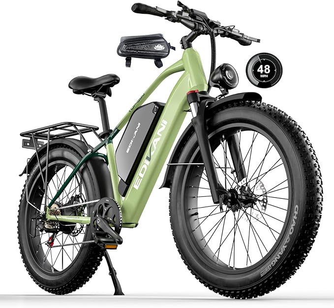 E Bikes for Adults Electric,51 MPH/48 MPH Fast Ebike Peak 5000W/3000W 32AH 52V 130 Miles Max, Dual Motor Electric Bike Fat Tire E Bike for Men, 26" Electric Bicycle for Snow Off-Road, Hydraulic Brakes