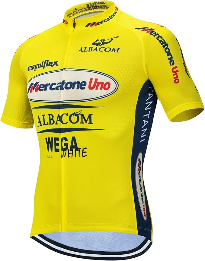 Marco Pantani Retro Team Mercatone Uno Cycling Jersey For Men, Summer Short Sleeve MTB Bike Clothing Bicycle Shirt