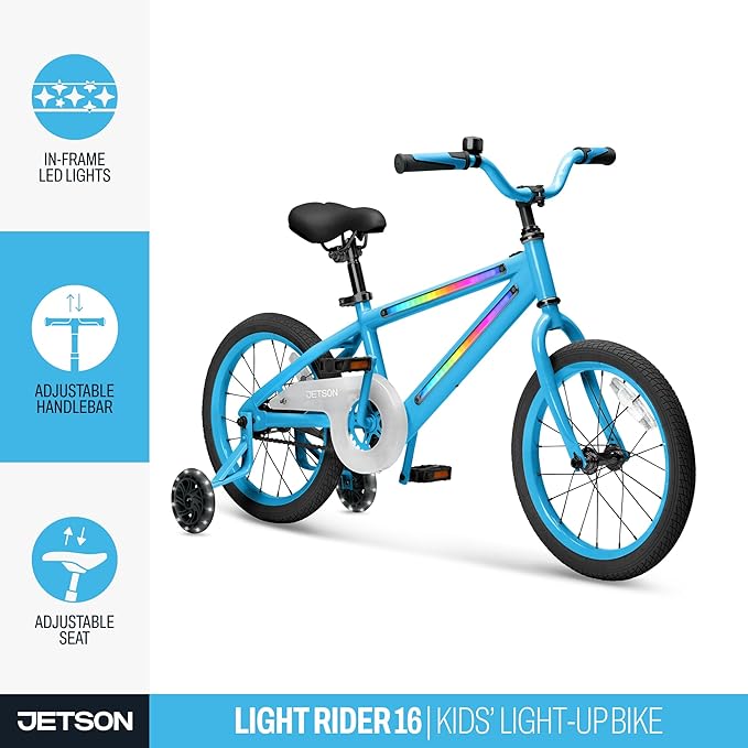 Jetson Light Rider Kids’ Light-up Unisex Bike, LED Light-up Frame, 3 Different Light Modes
