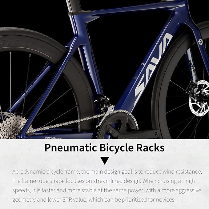 SAVADECK Carbon Fiber Road Bike, Hydraulic Oil Disc Bike with Carbon Fiber Frame and Wheelset, Lightweight Full Carbon Racing Bicycle with Shimano R7120 24S Shift Set for Adults