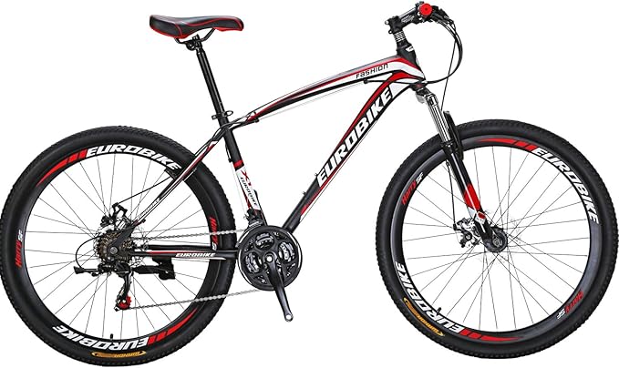 EUROBIKE Mountain Bike,21 Speed with Suspension Fork, 27.5 inch Hardtail Mountain Bike for Youth/Men Womens Bike Disc Brakes Bicycle for Adults…