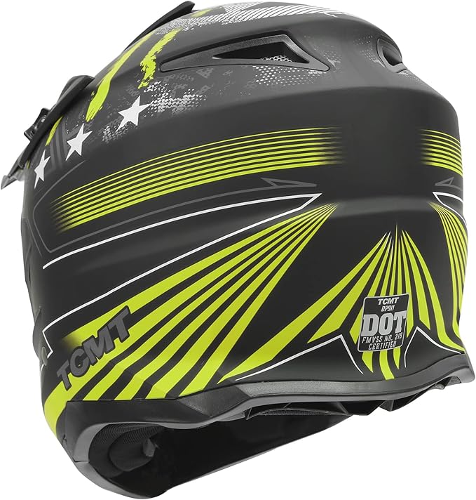 TCT-MOTORPARTS DOT Adult Helmet Dirt Bike ATV UTV Off Road Race Full Face Motorcycle Motocross ATV MTB Helmet for Men Women X-Large