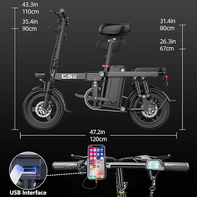 Electric Bike for Adults, 1200W Peak Motor Commuter Ebike, 20-28MPH Speed, 32 Miles Range, Removable Waterproof Battery, Dual Disc Brakes Electric Bicycle, UL 2849 Certified