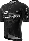 Men's Cycling Jersey Short Sleeve Breathable Quick Dry Bike Shirt Lightweight MTB Road Bicycle Jersey Full Zip 3 Rear Pockets