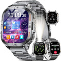 LIGE DM6 GPS Smart Watch for Men, 2.13'' AMOLED HD Smartwatch, 170+ Sport Modes/LED Flashlight/Compass/IP68 Waterproof Fitness Tracker, Sleep/Pedometer Mens Smart Watches for Android iOS, Black-Gray