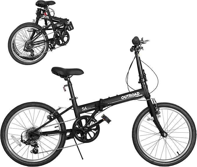 20 inch Folding Bike,7 Speed Lightweight City Commuter,Foldable Bike for Adults with Aluminum Frame Step Through Collapsible Bike for Women Men Seniors(Black/White/Blue/Pink)