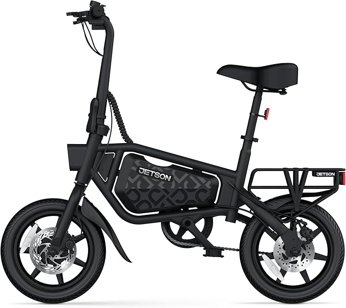 Jetson Bolt Electric Bike, Foot Pegs, Easy-Folding, Built-in Carrying Handle, Twist Throttle, Cruise Control, Up to 15.5 MPH, Range Up to 15 Miles, Ages 13+