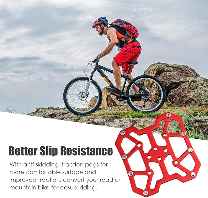 Clipless Platform Adapter for Shimano SPD&SPD-SL Bike Clipless Pedal Adapter Convert to Universal Platform Pedal for Mountain Bike Road Bike Cycle