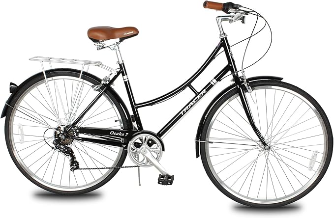 Tracer Osaka Hybrid Bikes, Steel Frame, Shimano Nexus Inter 3/7 Speed, Brown Seat Brown Grips, Road Bike, City Bike, Multiple Colors