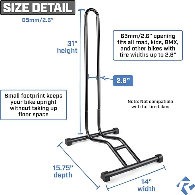 Revere Bike Stand Set of 2 – Adjustable Bicycle Parking Rack for 20–29 Inch Wheels, Fits Tires up to 2.6”, Portable Powder-Coated Steel Bike Storage for Indoor & Outdoor Use
