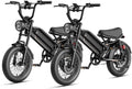 Jasion 3000W/2000W Electric Bike for Adults Teens,Electric Dirt Ebike 80/55 Miles Range,Moped Style E Bike 32/28MPH,20"/16"*4 Fat Tire Off Road Bike with Cruise Control,Dual Suspension E Motorcycle