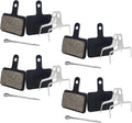 BlingKingdom 4 Pairs Bicycle Disc Brake Pads, Resin Brake Pads Replacement, Compatible with M315 M355 M515 M525 C501 C601 M375 M395 M415 M416 M446 M465 M475 M485 M486 (Black)