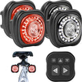 Smart Bike Lights System-Taillight,Headlight&Turn Signal,Sync Front&Rear Bike Light for Night Riding,3+2+1 Light Modes Rechargeable Bicycle Light with Remote Controller,IP67 Waterproof Day/Night Mode