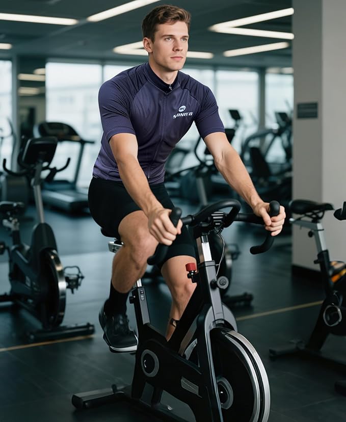 Men Bike Jersey Short Sleeve Road Cycling Shirts Biking Tops Moisture Wicking