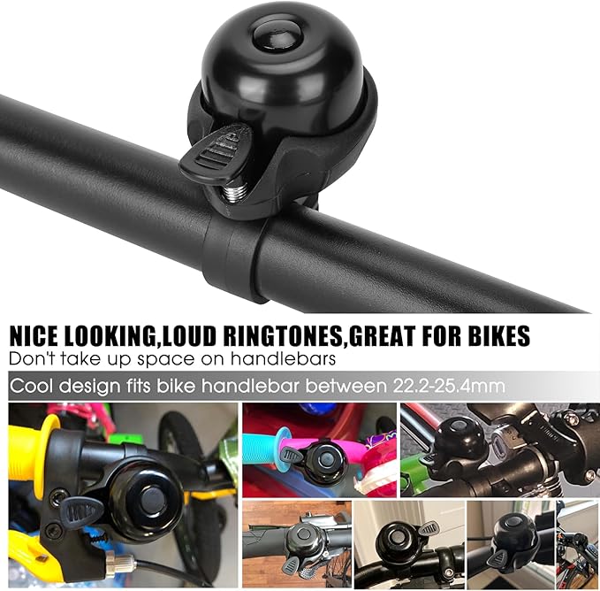 Bike Bell - Bicycle Bell for Kids Adults | 120db Classic Loud Bike Ring - MTB Mountainbike Bell with Crisp Clear Sound for MTB,BMX,City Bike,Scooter