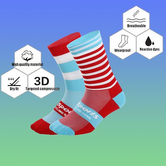 GuaziV Mens Womens Cycling Socks,4-6pcs Running Socks Colourful Athletic Socks Ankle Sport Socks 6-11