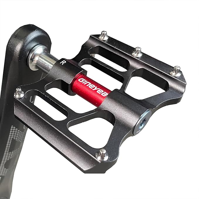 Road/MTB Bike Pedals CNC Aluminum Alloy Bicycle Pedals - Seal Bearing Mountain Bike Flat Platform Pedal with Removable Anti-Skid Nails
