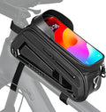Bike Frame Bag, EVA Hard Shell Bag with 2.0L Capacity,Top Tube Bicycle Storage with 6.8" Touch screen Phone Holder, Handlebar Bike Storage Bag Cycling Pouch for MTB & Road Bikes.