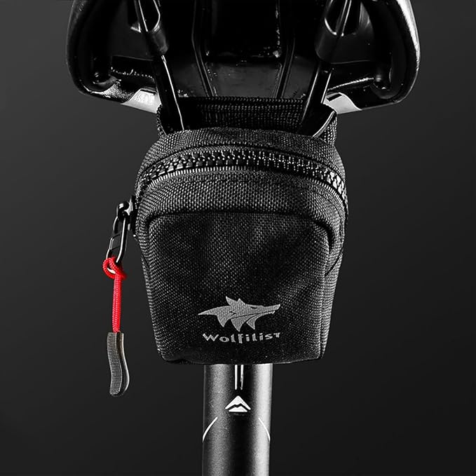 Compact Cycling Saddle Bag - Fits Under Bike Seat for easy storage - Road Bike & Bicycle Seat Bag - Tiny Durable & Water-resistant (Standard)