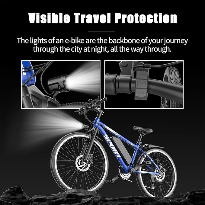 ASKGO Electric Bike for Adults, 1500W Peak Motor, 25Mph, 65Miles, 48V 10AH Removable Battery, 26“ Mountain Ebike with 7-Speed Gear for Beach Snow Commuter