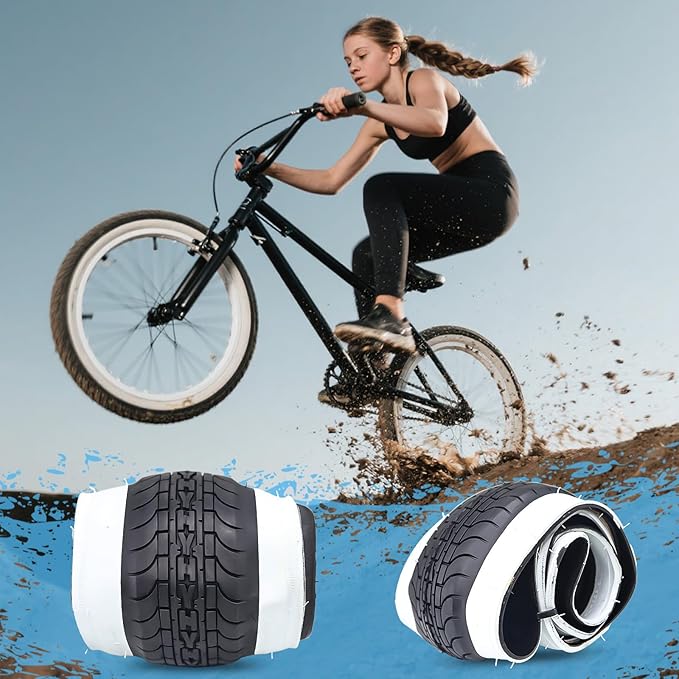 SIMEIQI 26x2.35 20x2.35 Inch Cruiser Beach Bike Tire Black White Wall or Brown Cream Wall Folding Replacement Bicycle Tire for Hybrid City Commuter Trail