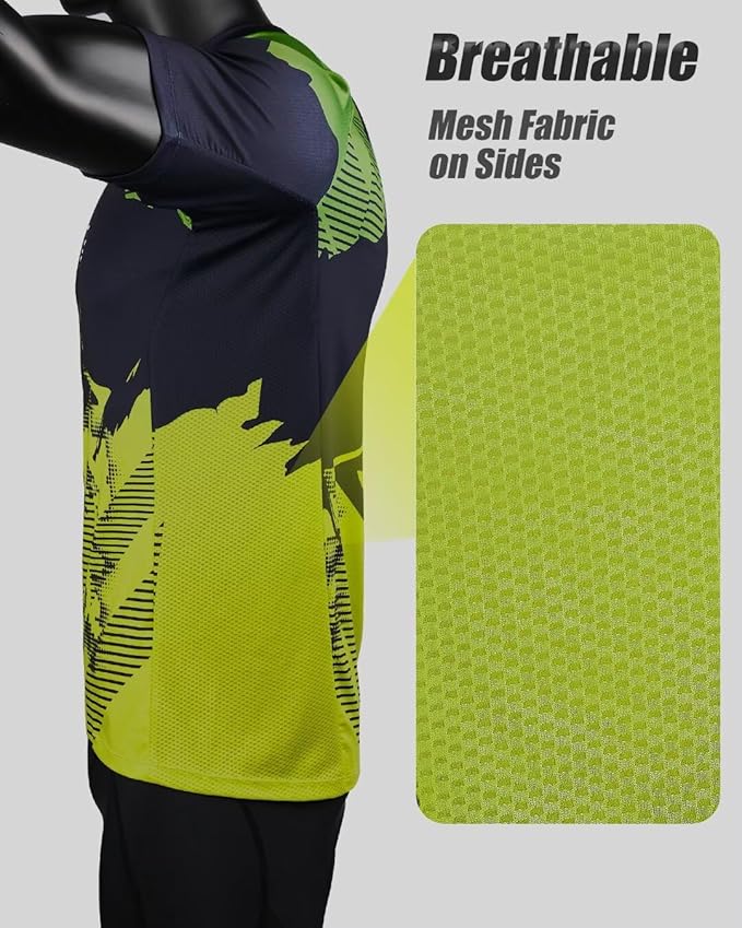 ROTTO Mens MTB Jersey Mountain Bike Cycling Shirt Short Sleeve for MTB BMX Downhill Wicking Quick Dry
