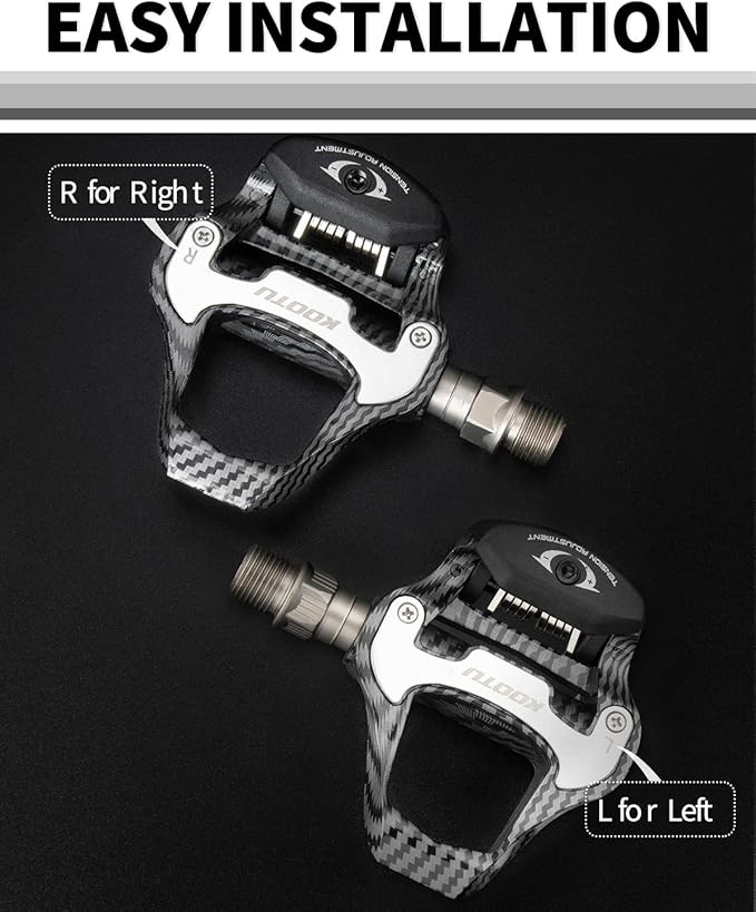 KOOTU KEO Bike Pedals 9/16" Universal Road Bike Pedals Bicycle Platform Pedals Clipless Pedals Suitable for Road Bike Spin Bike MTB Indoor Bike