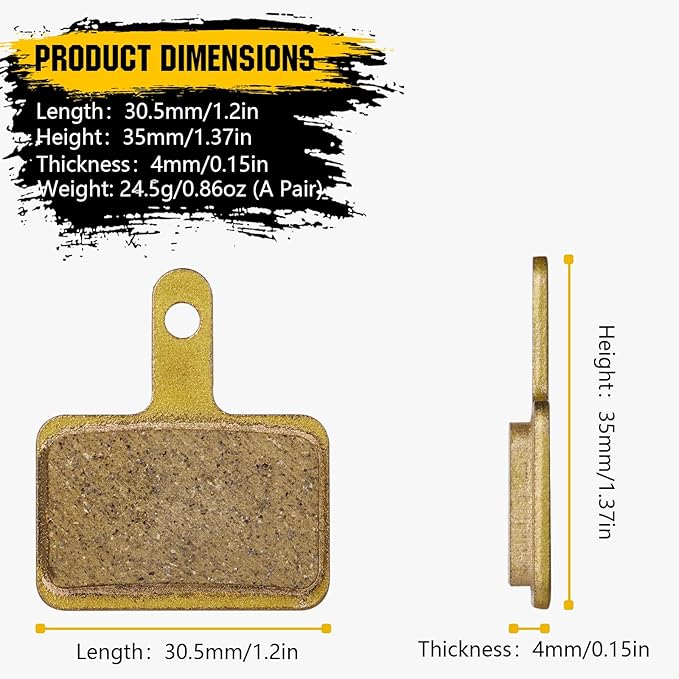 Zacro 2/4 Pairs Bike Brake Pads, Ceramic Bicycle Disc Brake Pads Fit for Tektro Shimano TRP Deore Br-M575 B01s Mt200 M525 M515 T615 T675 M505 M495 M486 M485, Mountain MTB Ebike Brake Pads Replacement
