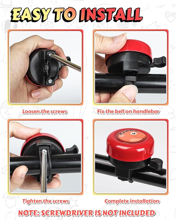 VICTGOAL Bike Bell for Kids with Loud Clear Sound, Bicycle Bell Scooter Bike Horn Ringtone Alert Cute Cycling for Toddler Children Boys Girls