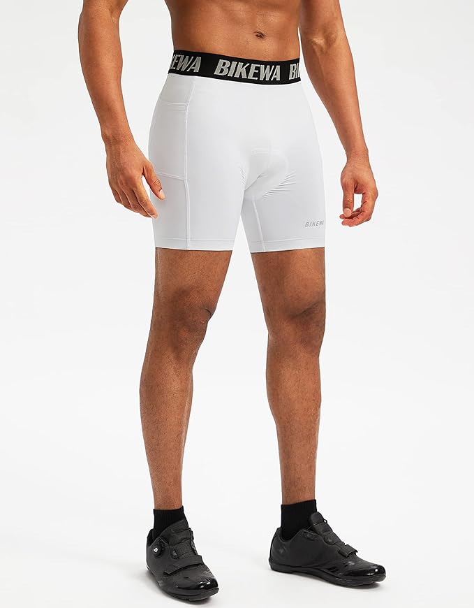 Men's 4D Padded Bike Shorts Cycling Underwear Biking Bicycle Padding Shorts for Men Side Pockets