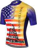 Cycling Jersey Short Sleeve USA Style Bike Tops with Pocket Reflective Stripe