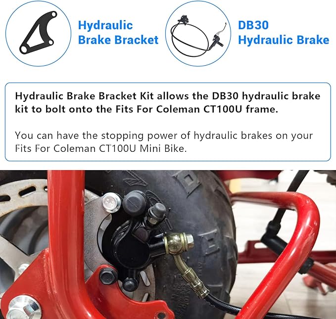 Upgraded Hydraulic Brake DB30 Hydraulic Brake with CT100U Hydraulic Brake Bracket For Coleman CT100U Mini Bike