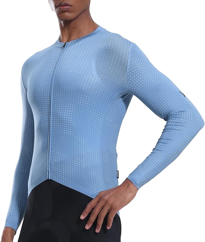 YKYWBIKE Cycling Jersey Men Long Sleeves Bike Jersey with Pockets Breathable MTB Biker Shirts Biking Shirts for Men Cycling