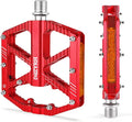 MZYRH Road/Mountain Bike Pedals,Bicycle Pedals with Reflectors,Aluminum Alloy MTB Pedals 3 Sealed Bearings Bicycle Platform Pedals 9/16" BMX Road Bike Pedal