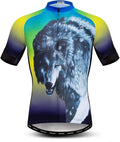 Men's Cycling Jerseys Wolf Print Bicycle Shirts Summer Road Bike Clothes Quick Dry Breathable