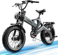 2000W/3000W Peak Motor Electric Bike for Adults, 48V/52V 25AH/30AH Battery Full Suspension Foldable Ebike, 20"x4.0" Fat Tires 35MPH Dirt Bike, 100/120 Miles Hydraulic Brake Magnesium Alloy Motorcycle