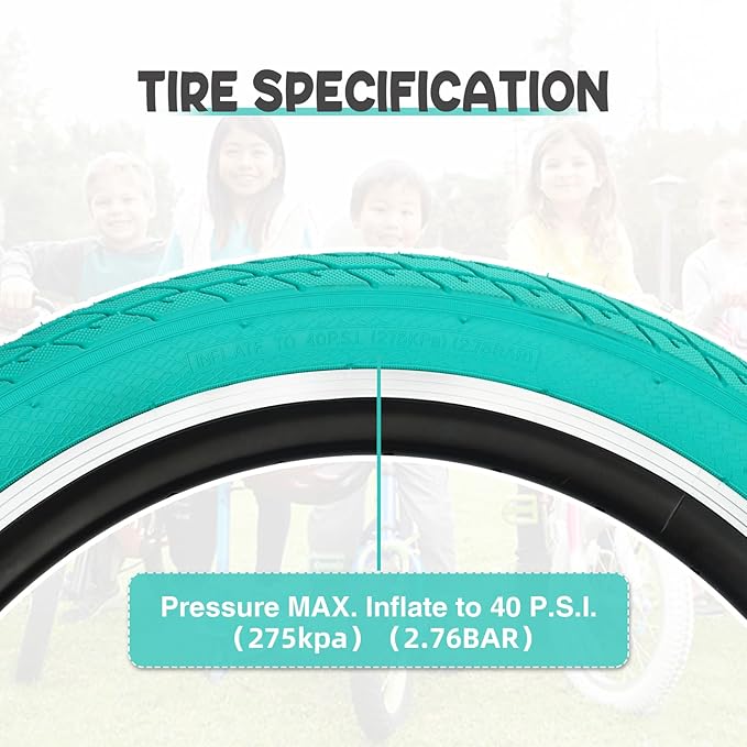 ZUKKA 20 x 2.35 Bike Tire 1/2 Pack 20 inch x 2.35 BMX Bike Tire Folding Replacement Tire for MTB Mountain Bike, BMX Bicycle Commuter Bike