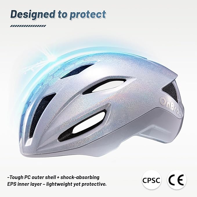 Adult Cycling Bike Helmet, OnBros Lightweight Unisex Bicycling Helmets for Men and Women, Adjustable Fit CPSC Certified Bicycle Helmet