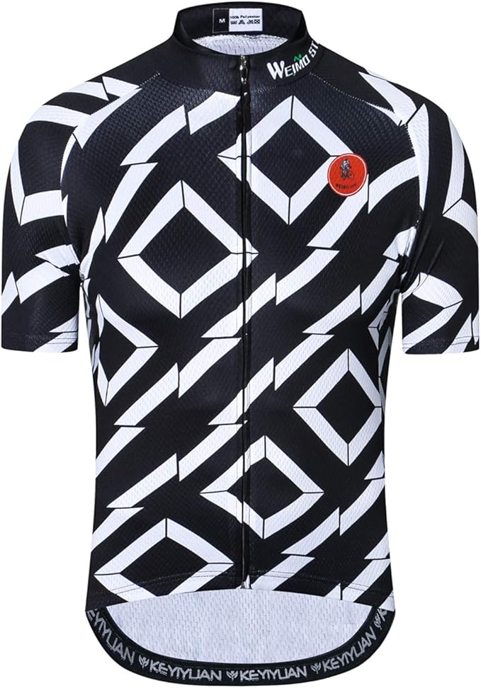 Cycling Jersey Men USA Summer Bike Short Sleeve 3-Pockets Breathable Quick-Dry Shirt S-3XL