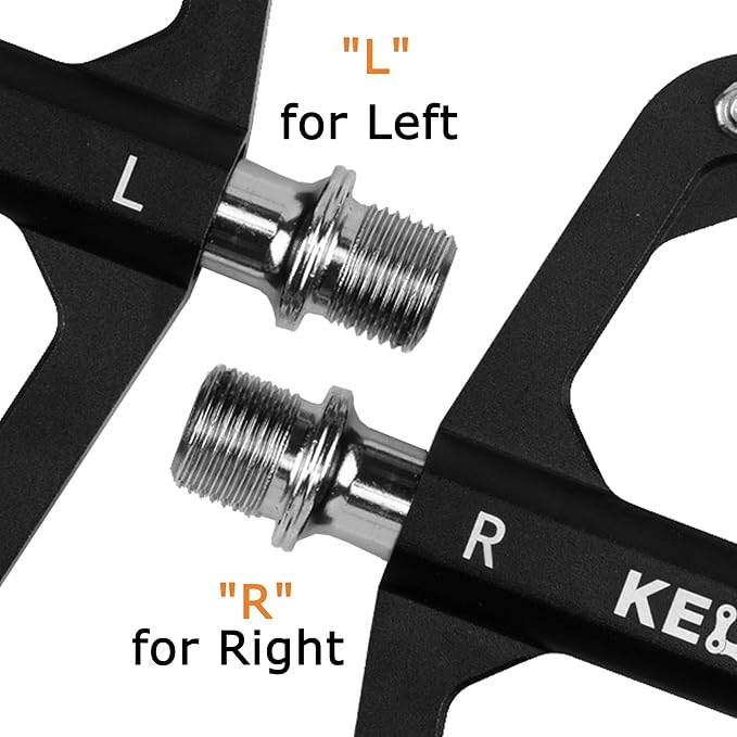 Mountain Bike Pedals 9/16", 3 Sealed Bearings Non-Slip Bicycle Pedals Aluminum CNC Machined Wide Flat Pedals for Road Bike MTB