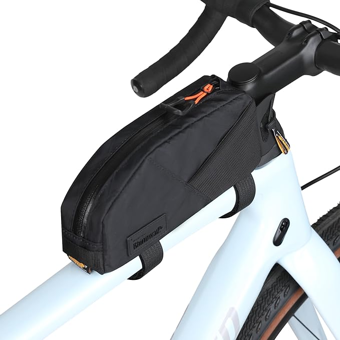 Top Tube Bike Bag Bicycle Frame Bag Front Bike Pouch Cycling Accessories Bike Pack for Gravel, MTB,Road Bike Two Mounting System(ALL BLACK)